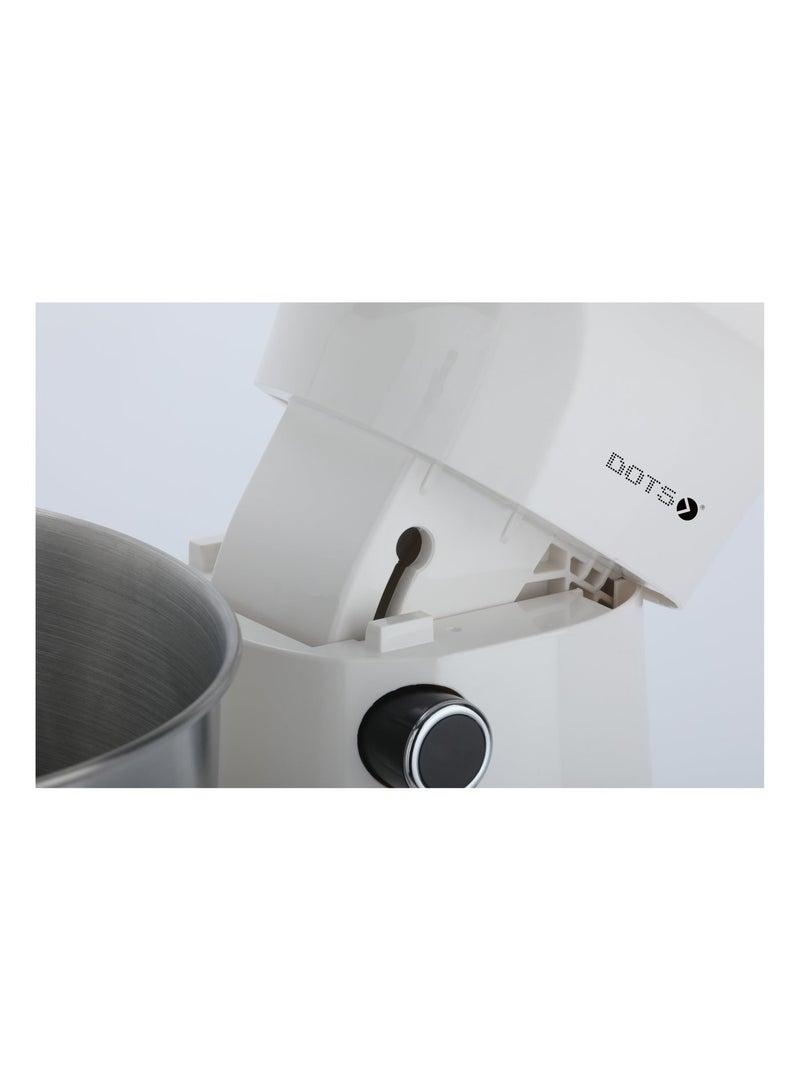 دوتس عجانة كهربائية 800 واط، مع وعاء من الفولاذ المقاوم للصدأ سعة 5 لتر، 10 إعدادات للسرعة، تصميم أنيق للخبز المتنوع والخلط والعجن، مثالي للخبز-FMS106P52 - ابيض - Image 5